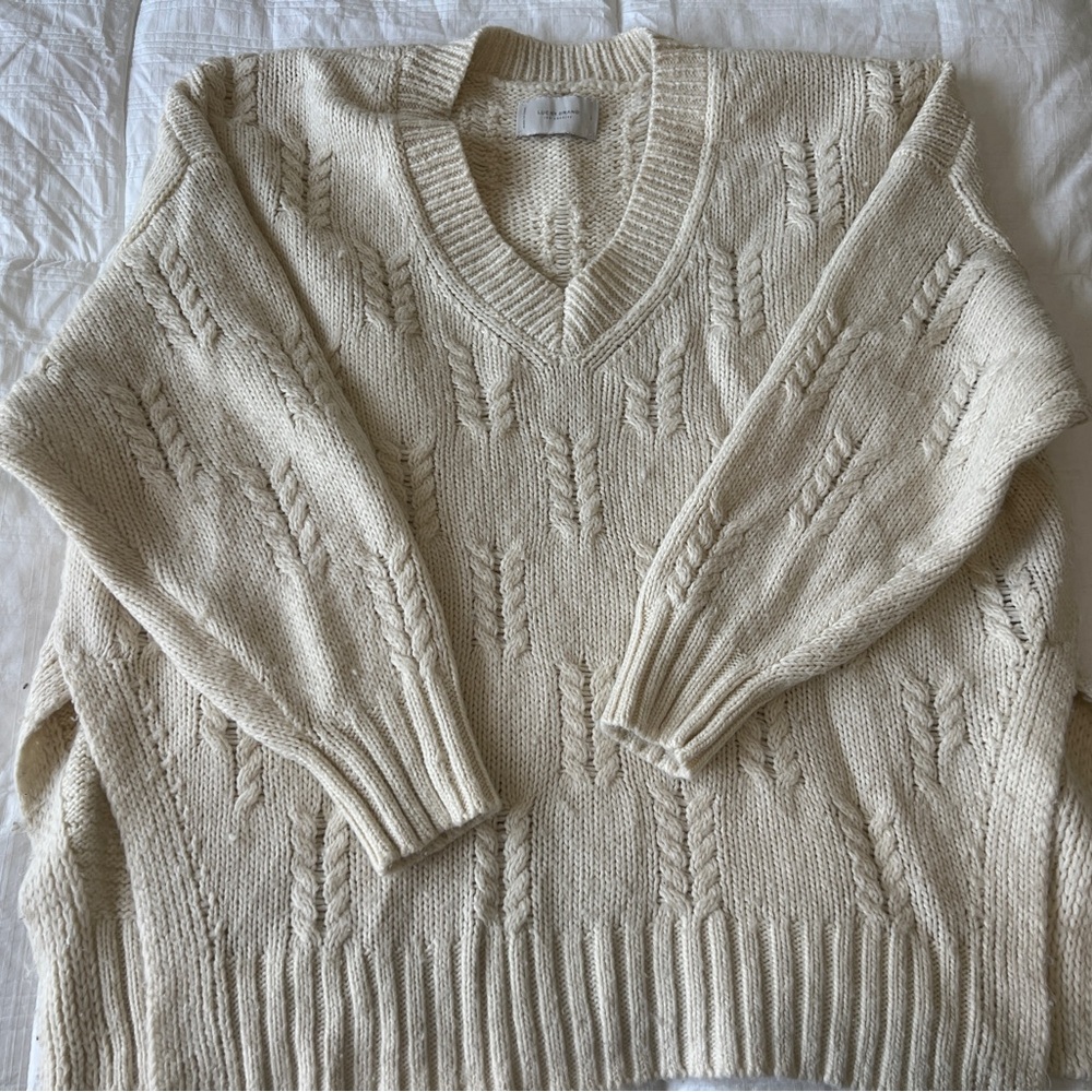 Lucky Brand Cream Textured Knit Sweater - Picture 2 of 3